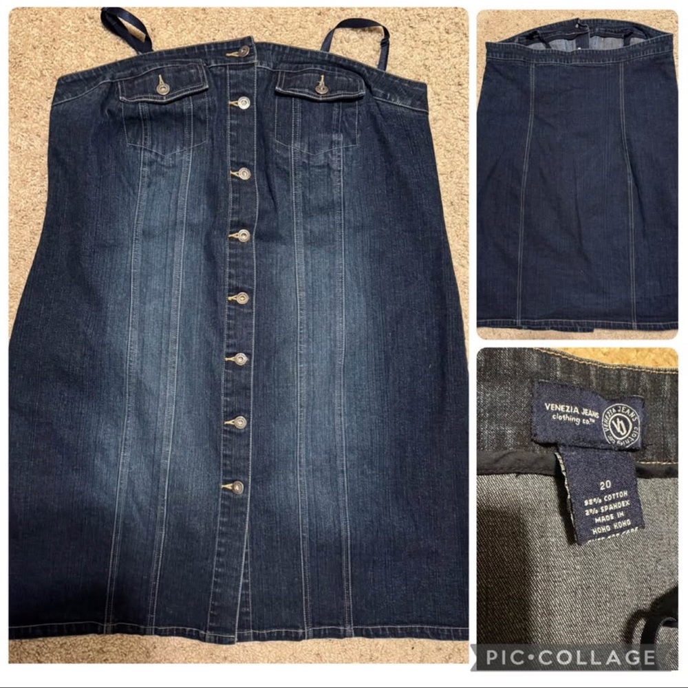 Venezia Jeans Dark Blue Strapless Denim Dress